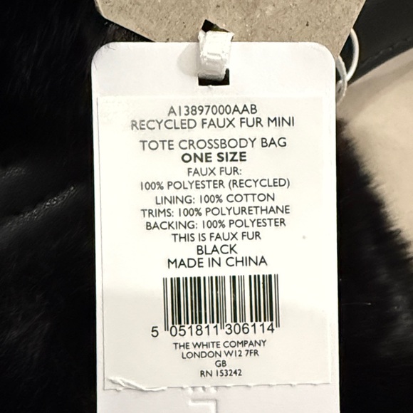 The White Company Black Faux Fur Tote - Picture 3 of 5